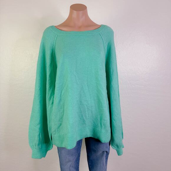 Vince Camuto Raglan Sleeve Crew Neck Knit Sweater Mint Green Soft Cozy XXL NWT - Picture 2 of 10